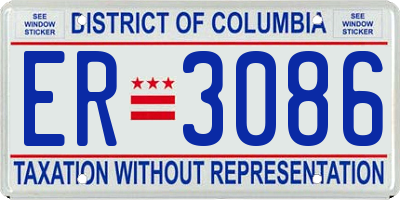 DC license plate ER3086