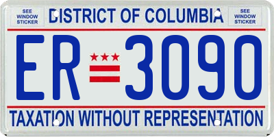 DC license plate ER3090