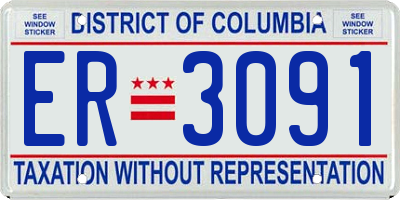 DC license plate ER3091