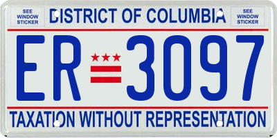 DC license plate ER3097
