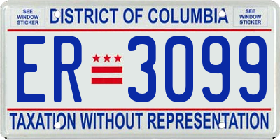 DC license plate ER3099