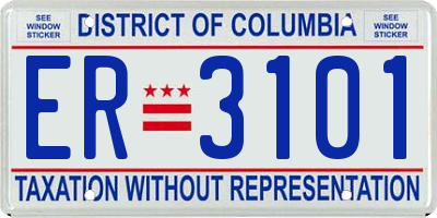 DC license plate ER3101