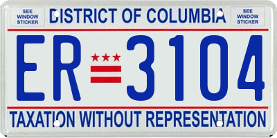 DC license plate ER3104