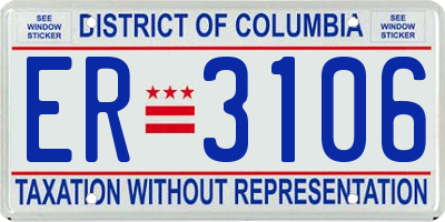 DC license plate ER3106