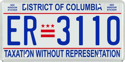 DC license plate ER3110