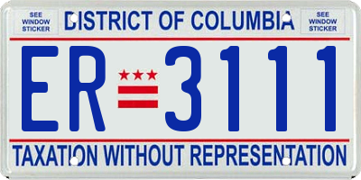 DC license plate ER3111