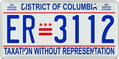 DC license plate ER3112