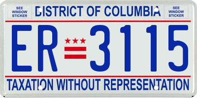 DC license plate ER3115