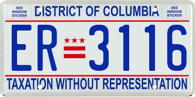 DC license plate ER3116