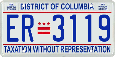 DC license plate ER3119