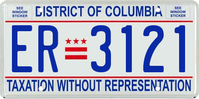 DC license plate ER3121