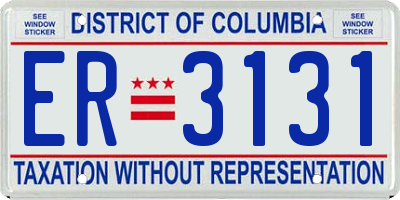 DC license plate ER3131