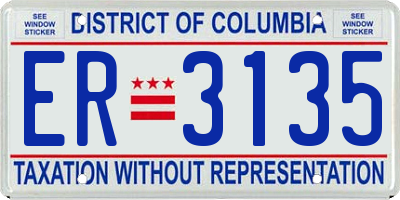 DC license plate ER3135