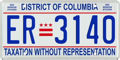 DC license plate ER3140