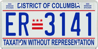 DC license plate ER3141