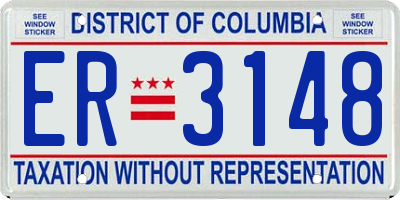 DC license plate ER3148