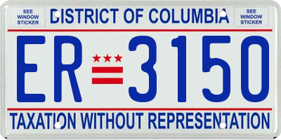 DC license plate ER3150