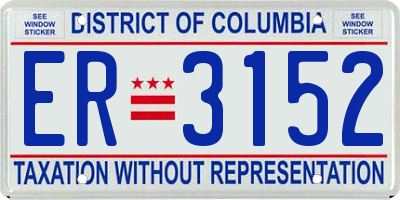 DC license plate ER3152