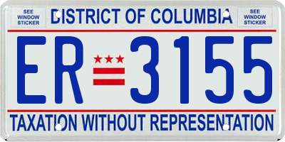DC license plate ER3155