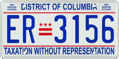 DC license plate ER3156