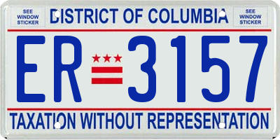 DC license plate ER3157