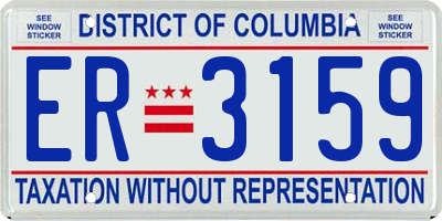 DC license plate ER3159