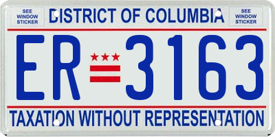 DC license plate ER3163