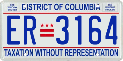 DC license plate ER3164
