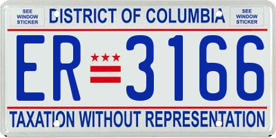 DC license plate ER3166