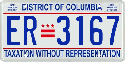 DC license plate ER3167