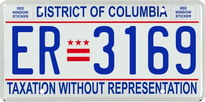 DC license plate ER3169
