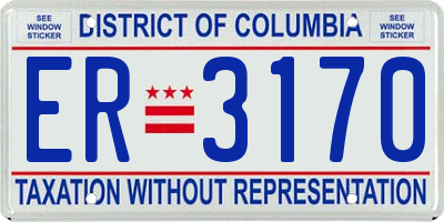 DC license plate ER3170