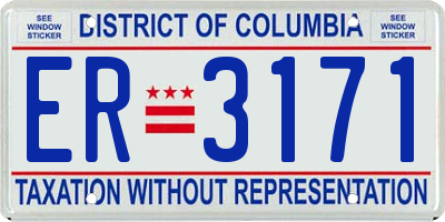 DC license plate ER3171