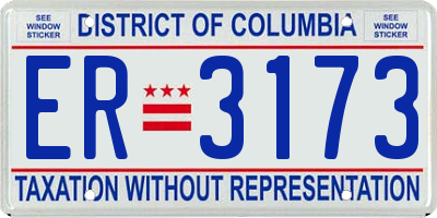 DC license plate ER3173