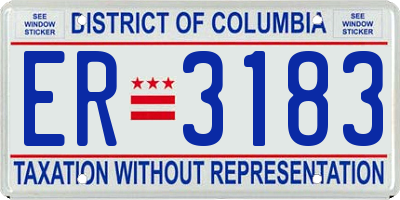 DC license plate ER3183