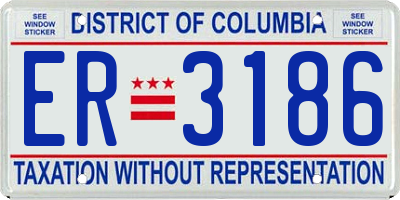 DC license plate ER3186