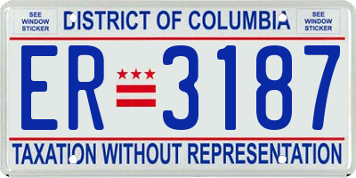 DC license plate ER3187