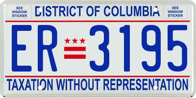 DC license plate ER3195