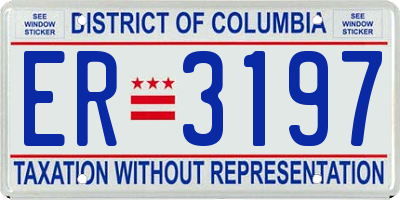 DC license plate ER3197