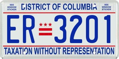 DC license plate ER3201
