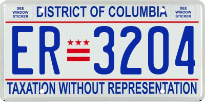 DC license plate ER3204