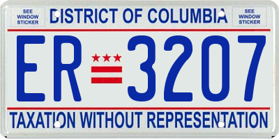 DC license plate ER3207