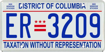 DC license plate ER3209