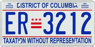 DC license plate ER3212