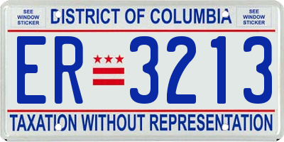 DC license plate ER3213