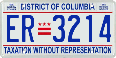 DC license plate ER3214