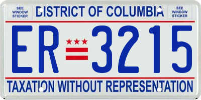 DC license plate ER3215