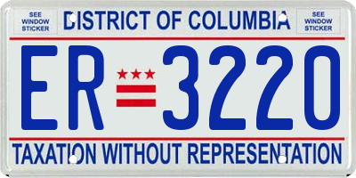 DC license plate ER3220