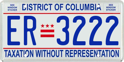DC license plate ER3222