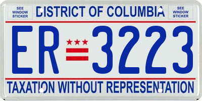 DC license plate ER3223